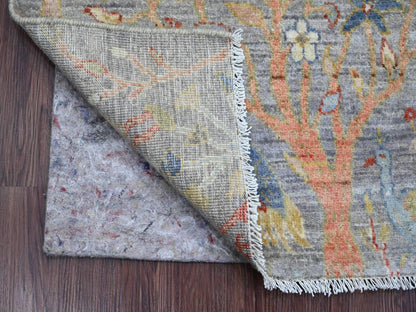 Blue 2'1" x 3'2" Oushak And Peshawar Hand knotted Wool Rug - Sku: O020048