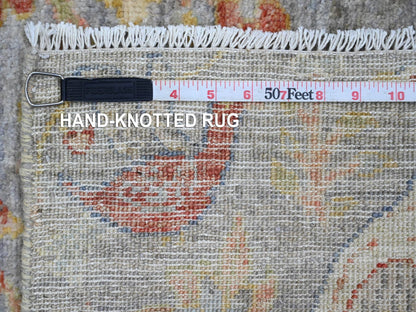 Blue 2'1" x 3'2" Oushak And Peshawar Hand knotted Wool Rug - Sku: O020048