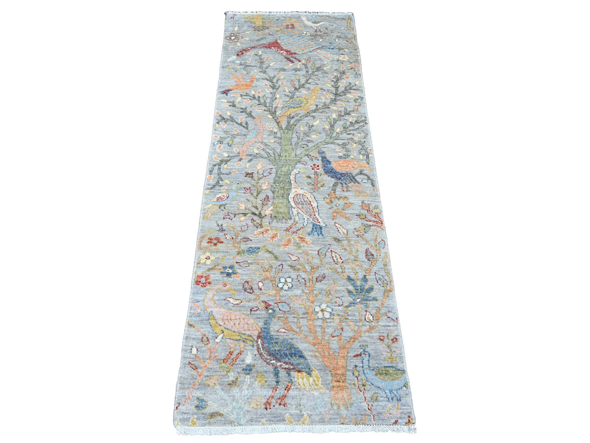 Peshawar Oushak hand-knotted wool runner in Gray, 2' x 6'2" — SKU O020049