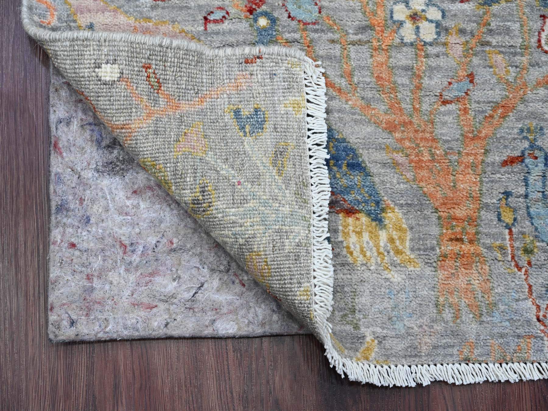 Gray 2'0" x 6'2" Oushak / Peshawar Hand knotted Wool Rug - Sku: O020049
