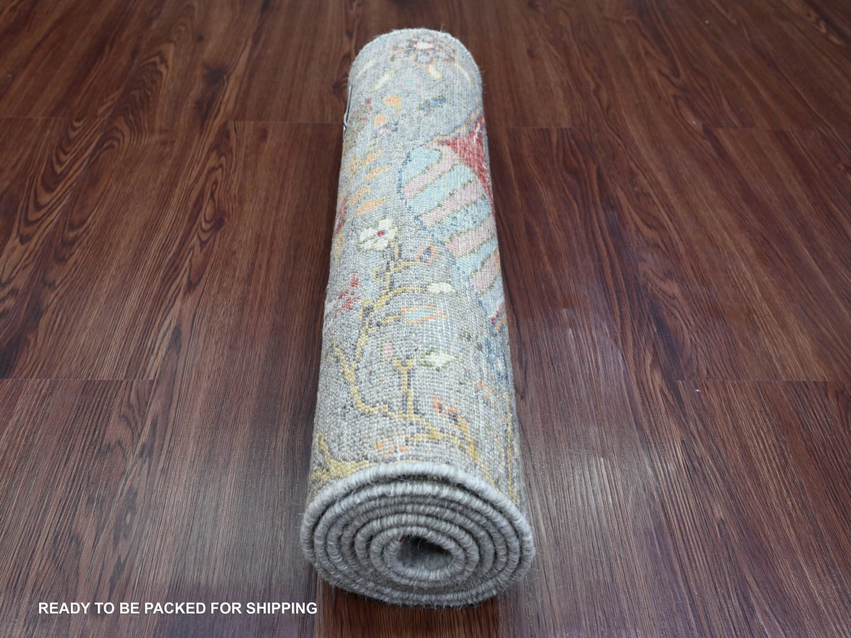 Peshawar Oushak hand-knotted wool runner in Gray, 2' x 6'2" — SKU O020049 (view 4)