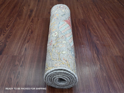 Peshawar Oushak hand-knotted wool runner in Gray, 2' x 6'2" — SKU O020049 (view 4)