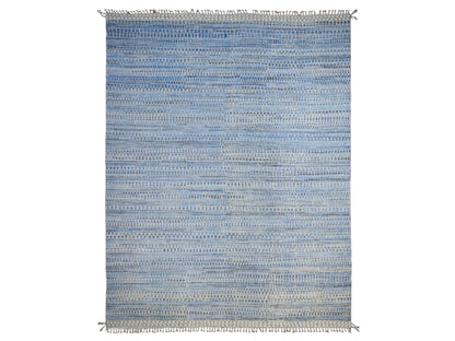 Blue 12'2" x 15'3" Tribal & Geometric Hand knotted Wool Rug - Sku: O020051