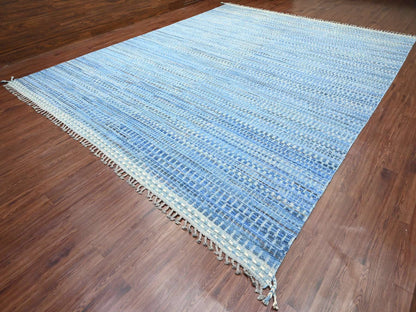 Blue 12'2" x 15'3" Tribal & Geometric Hand knotted Wool Rug - Sku: O020051