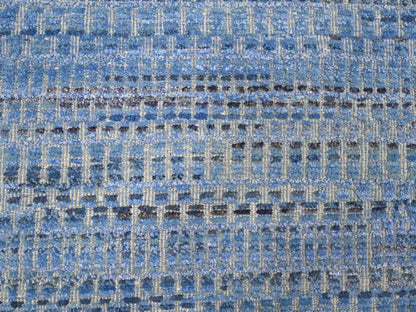 Blue 12'2" x 15'3" Tribal & Geometric Hand knotted Wool Rug - Sku: O020051