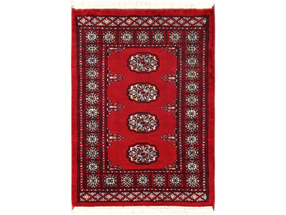 Red 2'1" x 2'11" Tribal & Geometric Hand knotted Wool Rug - Sku: O02005