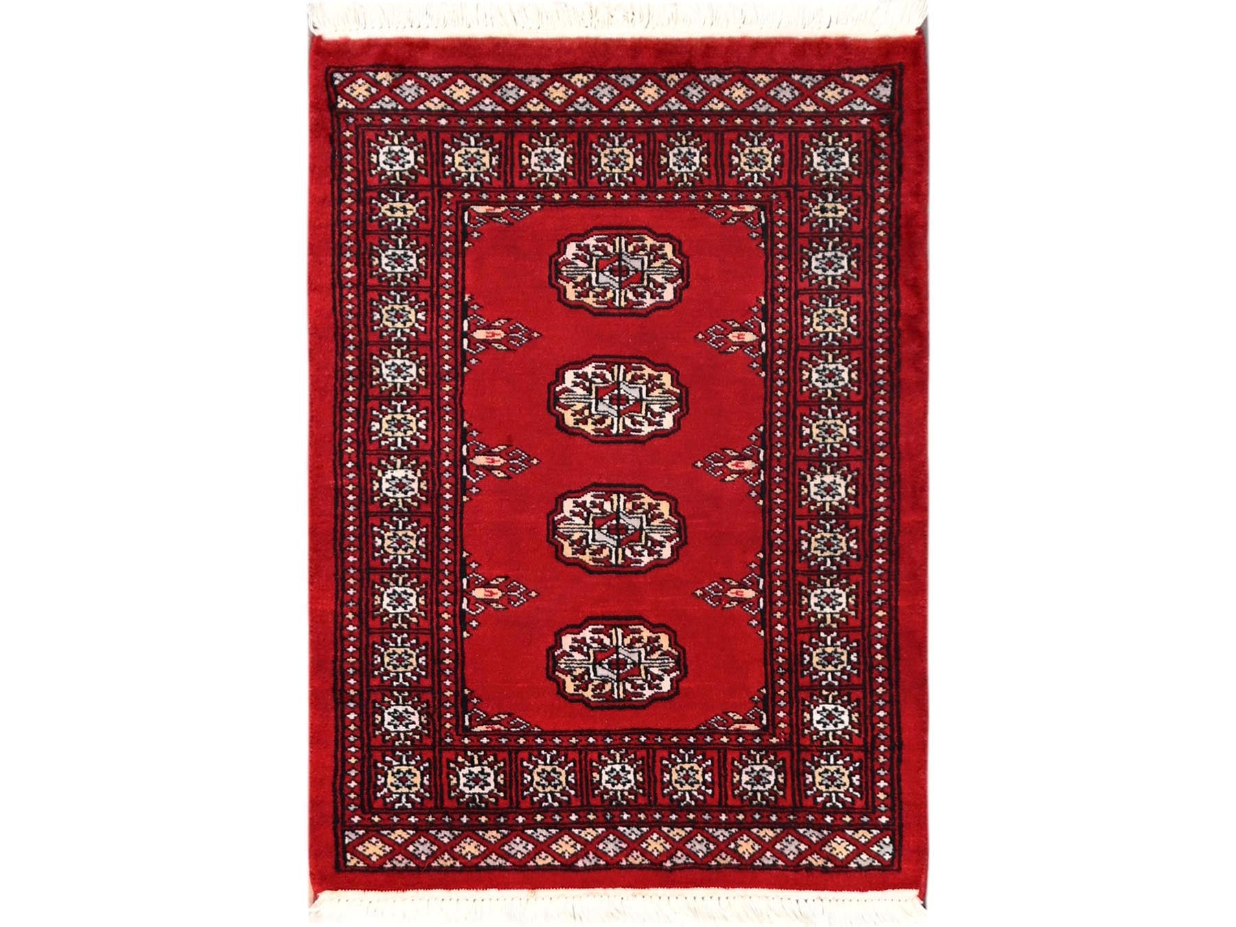 Tribal Tribal & Geometric hand-knotted wool rug in Red, 2'1" x 2'11" — SKU O02005