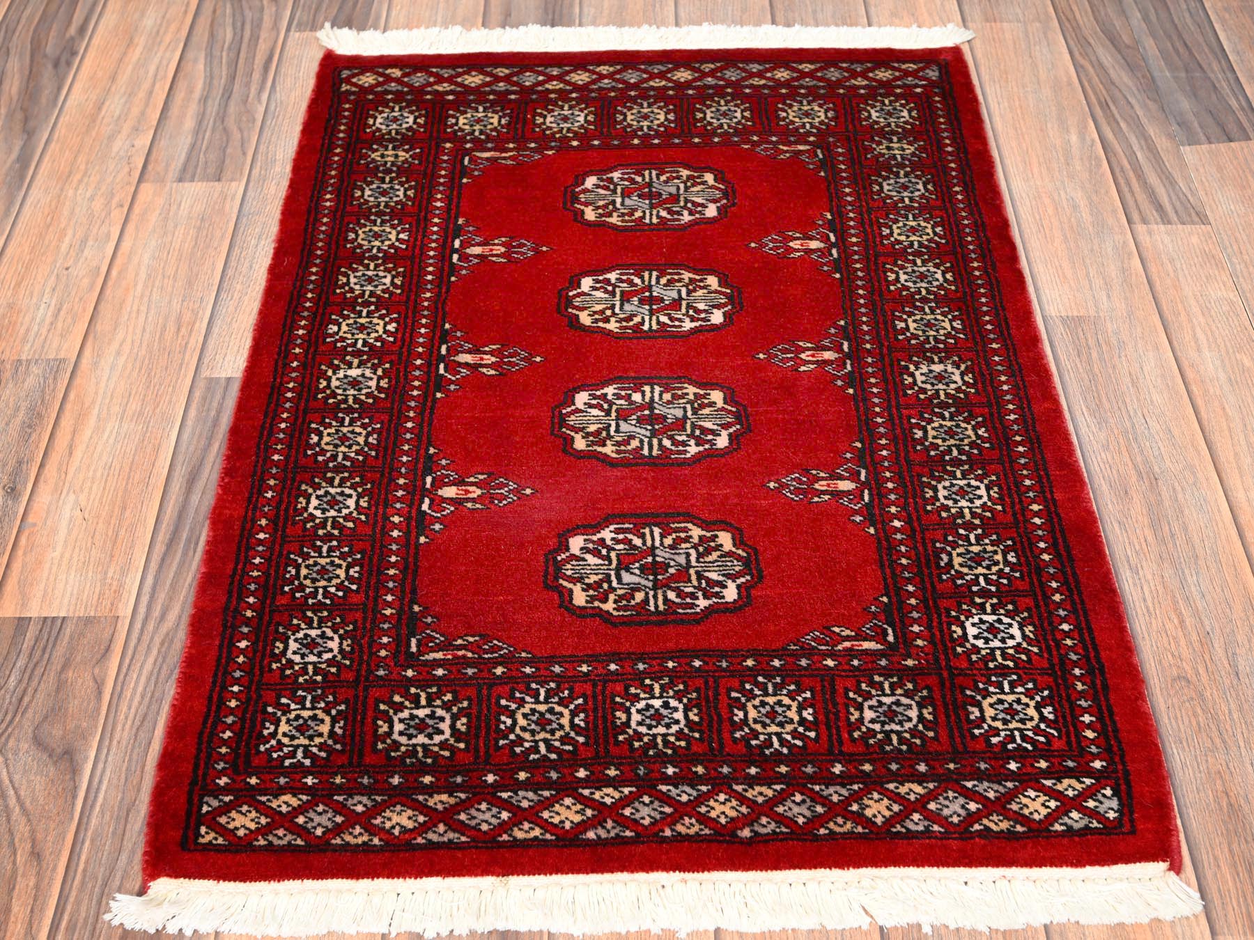 Tribal Tribal & Geometric hand-knotted wool rug in Red, 2'1" x 2'11" — SKU O02005 (view 2)