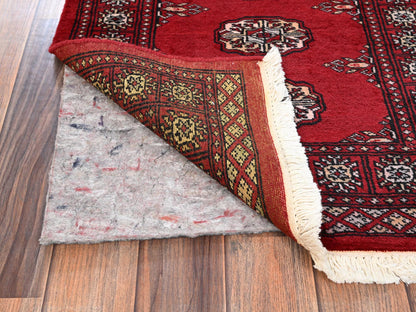 Red 2'1" x 2'11" Tribal & Geometric Hand knotted Wool Rug - Sku: O02005