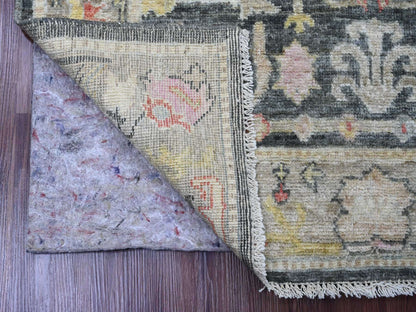 Grey 4'0" x 5'9" Oushak / Peshawar Hand knotted Wool Rug - Sku: O020067