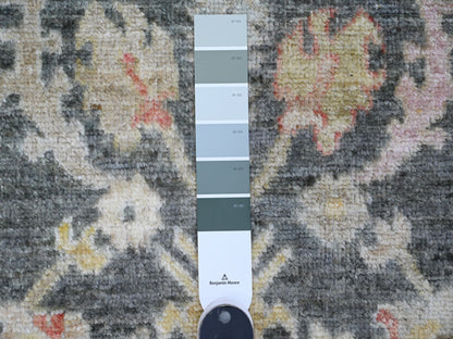 Grey 4'0" x 5'9" Oushak / Peshawar Hand knotted Wool Rug - Sku: O020067