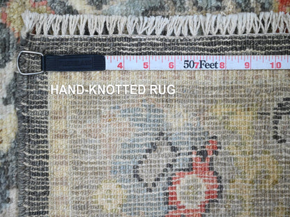 Grey 4'0" x 5'9" Oushak / Peshawar Hand knotted Wool Rug - Sku: O020067