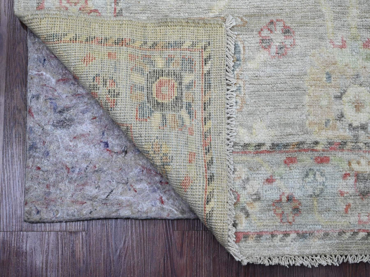 Oushak Oushak hand-knotted wool runner in Gray & Blue, 4'2" x 9'10" — SKU O020068 (view 2)