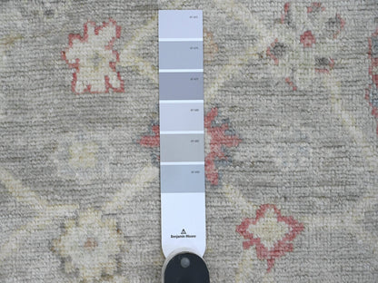 Oushak Oushak hand-knotted wool runner in Gray & Blue, 4'2" x 9'10" — SKU O020068 (view 3)