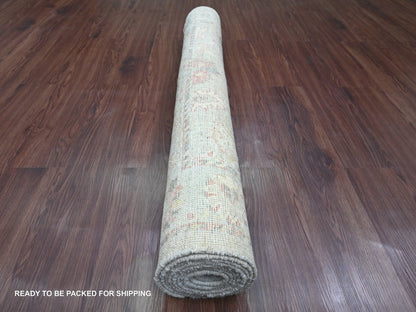 Grey 4'2" x 9'10" Oushak / Peshawar Hand knotted Wool Rug - Sku: O020068