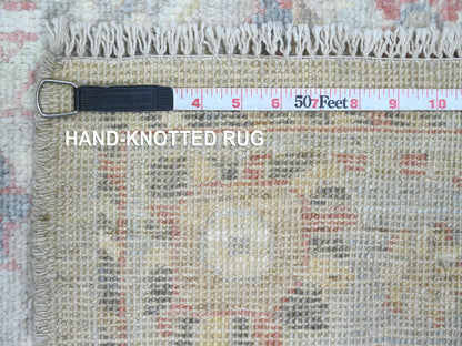 Oushak Oushak hand-knotted wool runner in Gray & Blue, 4'2" x 9'10" — SKU O020068 (view 6)