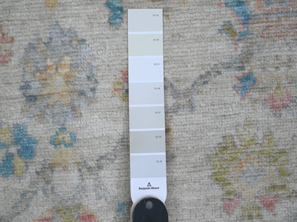 Oushak Oushak hand-knotted wool runner in Ivory & Light Blue, 4'1" x 9'6" — SKU O020076 (view 3)