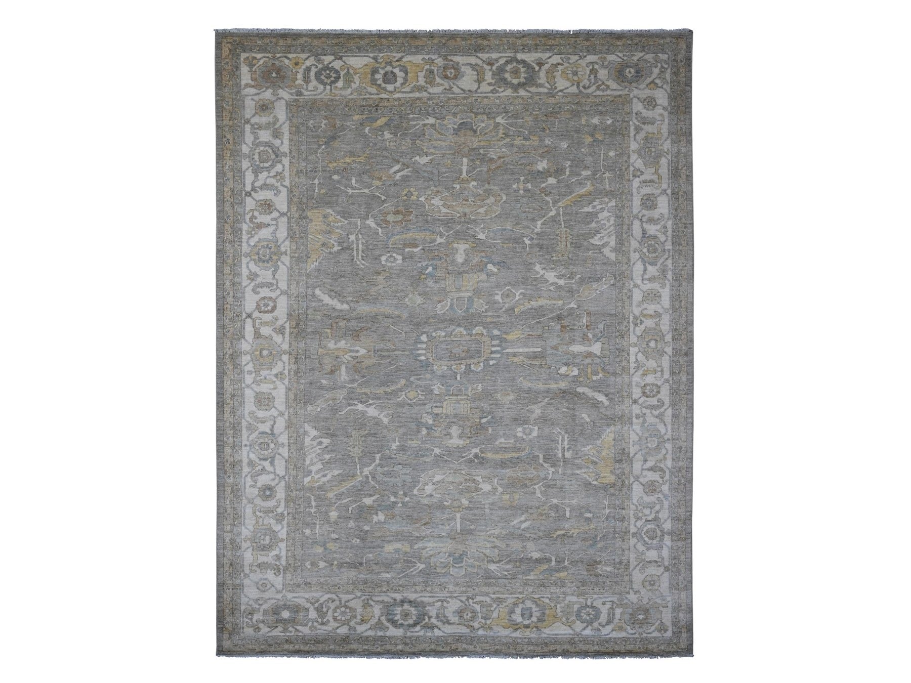 Heriz Heriz hand-knotted wool rug in Gray & Ivory, 8'10" x 11'8" — SKU O020083