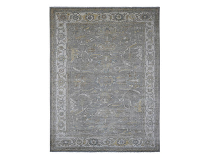 Heriz Heriz hand-knotted wool rug in Gray & Ivory, 8'10" x 11'8" — SKU O020083