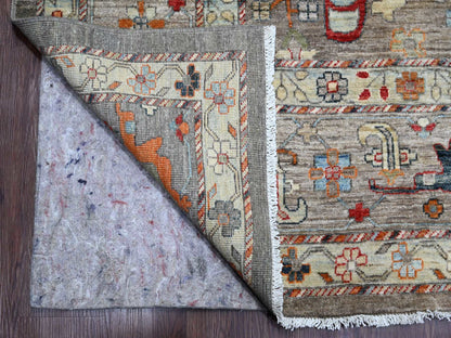 Brown 10'0" x 13'10" Tribal & Geometric Hand knotted Wool Rug - Sku: O020084