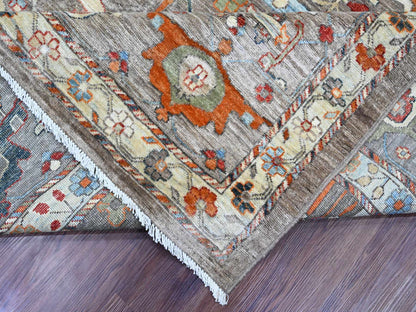 Brown 10'0" x 13'10" Tribal & Geometric Hand knotted Wool Rug - Sku: O020084