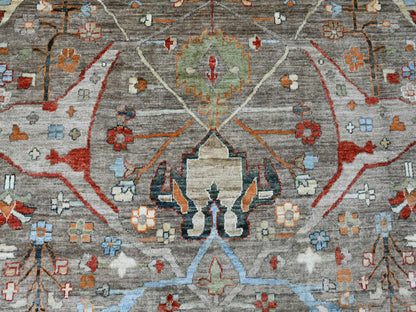 Brown 10'0" x 13'10" Tribal & Geometric Hand knotted Wool Rug - Sku: O020084