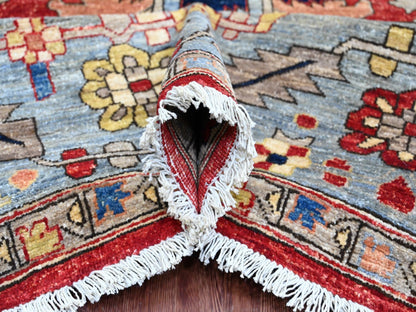 Heriz Heriz hand-knotted wool rug in Red & Blue, 9'6" x 12' — SKU O020085 (view 5)