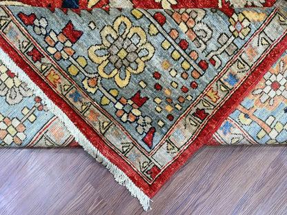 Heriz Heriz hand-knotted wool rug in Red & Blue, 9'6" x 12' — SKU O020085 (view 6)