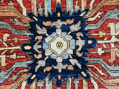 Heriz Heriz hand-knotted wool rug in Red & Blue, 9'6" x 12' — SKU O020085 (view 8)