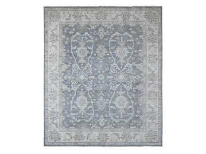 Mahal Oushak hand-knotted wool rug in Gray & Ivory, 8'2" x 9'8" — SKU O020086