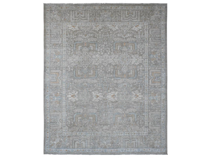 Peshawar Oushak hand-knotted wool rug in Gray, 8'1" x 9'10" — SKU O020087