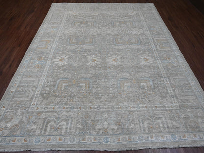 Peshawar Oushak hand-knotted wool rug in Gray, 8'1" x 9'10" — SKU O020087 (view 2)