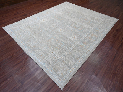 Peshawar Oushak hand-knotted wool rug in Gray, 8'1" x 9'10" — SKU O020087 (view 3)