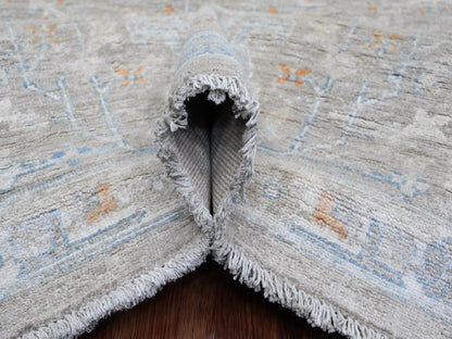 Peshawar Oushak hand-knotted wool rug in Gray, 8'1" x 9'10" — SKU O020087 (view 5)