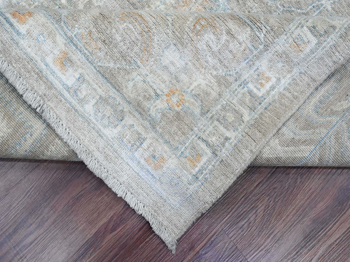 Peshawar Oushak hand-knotted wool rug in Gray, 8'1" x 9'10" — SKU O020087 (view 6)