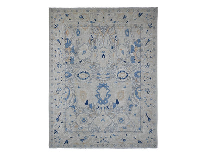 Mahal Oushak hand-knotted wool rug in Gray, 9' x 11'7" — SKU O020089