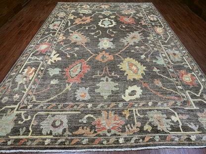 Brown 10'0" x 13'5" Oushak / Peshawar Hand knotted Wool Rug - Sku: O020093
