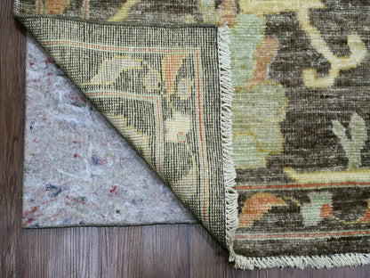 Brown 10'0" x 13'5" Oushak / Peshawar Hand knotted Wool Rug - Sku: O020093