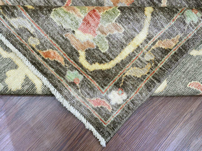 Brown 10'0" x 13'5" Oushak / Peshawar Hand knotted Wool Rug - Sku: O020093