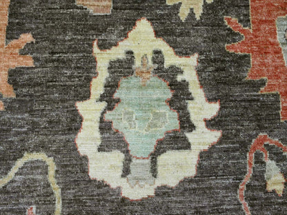 Brown 10'0" x 13'5" Oushak / Peshawar Hand knotted Wool Rug - Sku: O020093