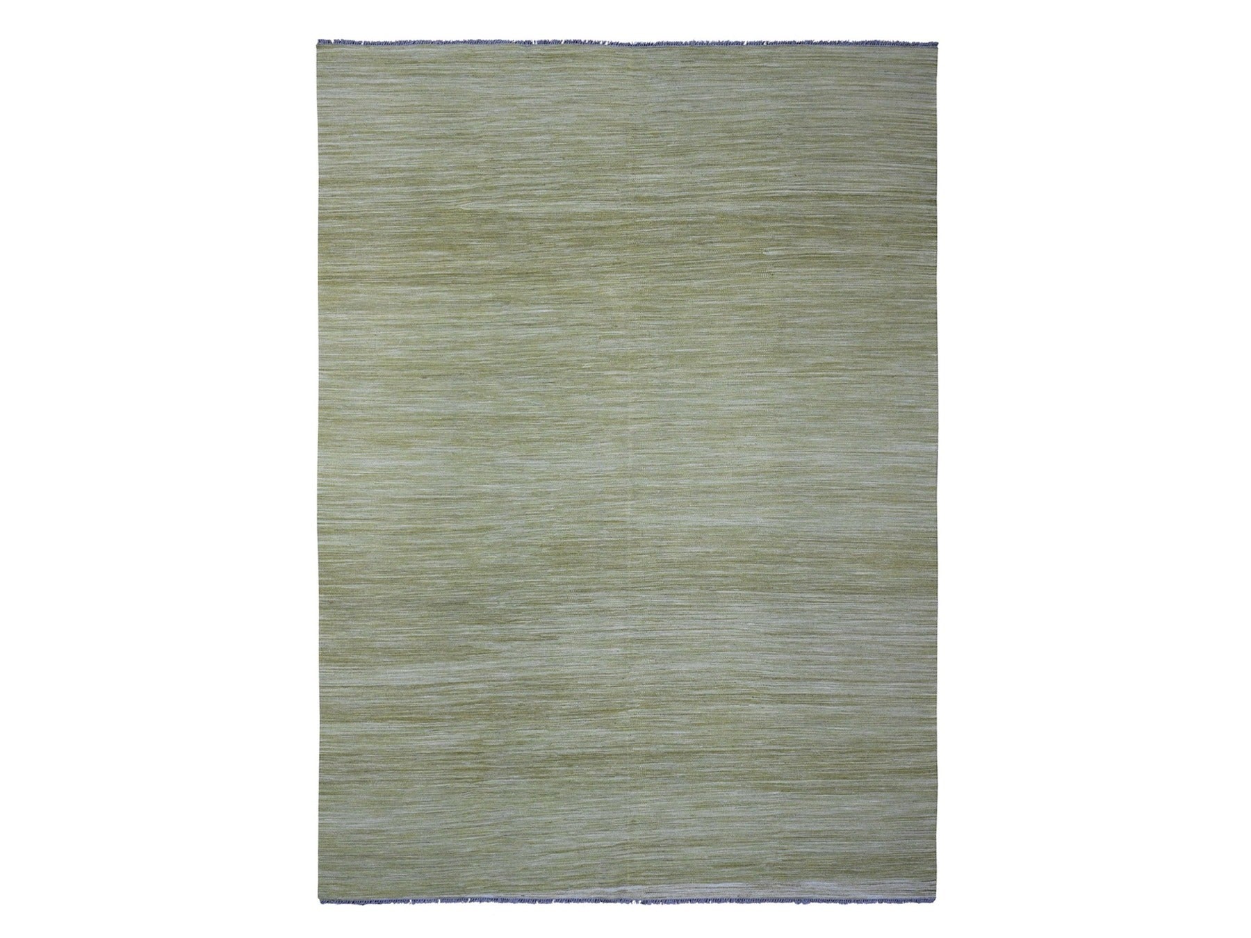 Kilim Flat-Weave hand-knotted wool rug in Green, 8'8" x 12' — SKU O020097