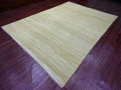 Green 8'8" x 12'0" Flatweave / Kilim Hand woven Wool Rug - Sku: O020097