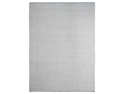 Kilim Flat-Weave hand-knotted wool rug in Ivory, 9' x 12' — SKU O020099