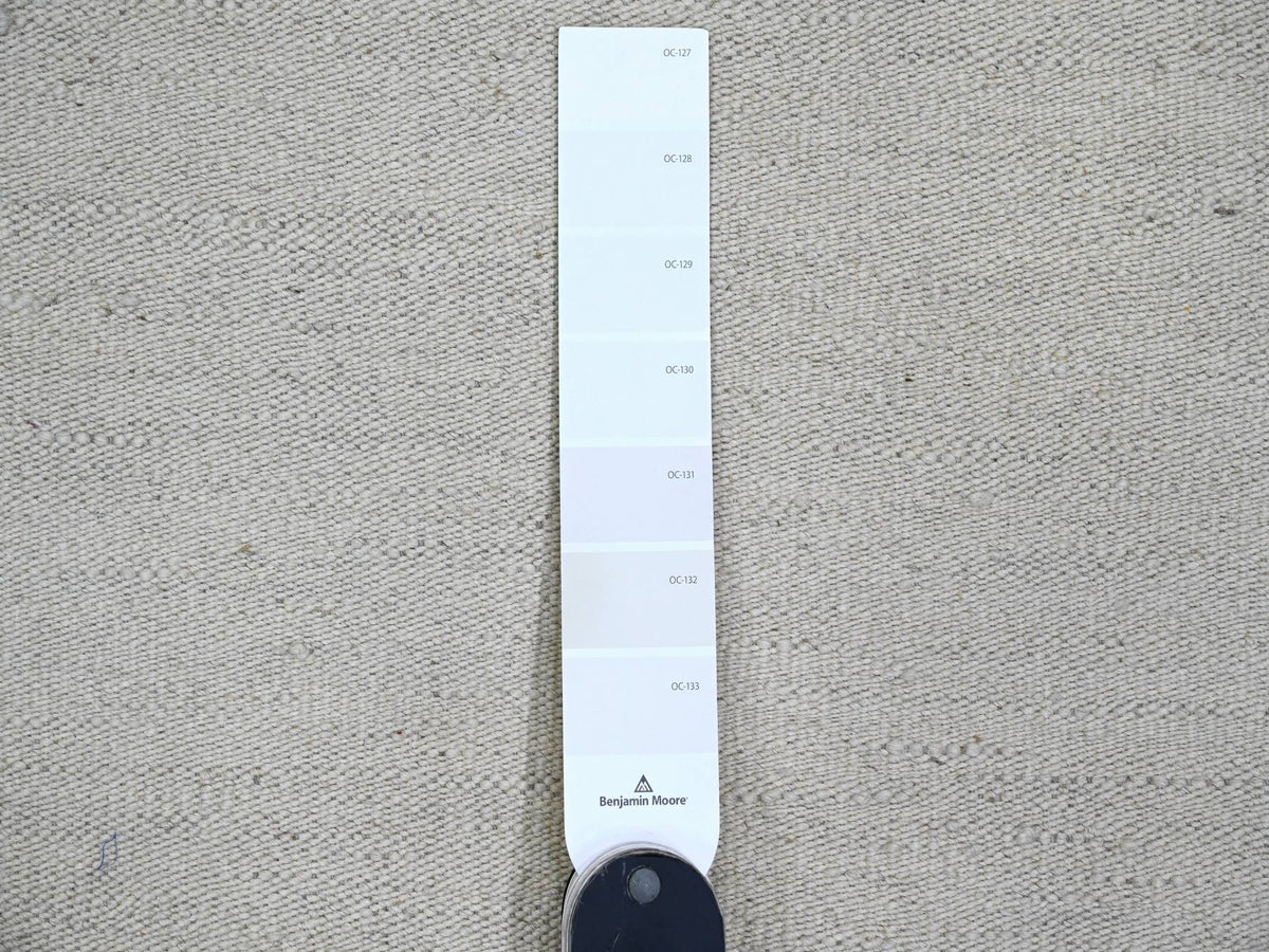 Kilim Flat-Weave hand-knotted wool rug in Ivory, 9' x 12' — SKU O020099 (view 7)