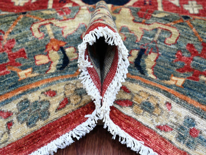 Heriz Heriz hand-knotted wool rug in Red & Green, 8'11" x 12' — SKU O020104 (view 5)