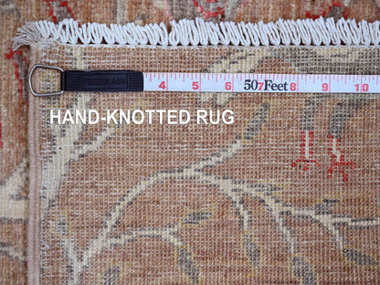 Brown 2'7" x 15'0" Oushak / Peshawar Hand knotted Wool Rug - Sku: O020106