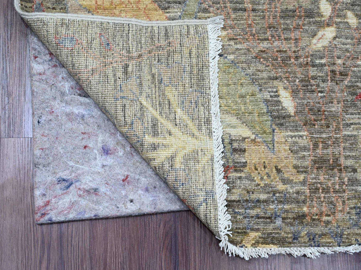 Peshawar Oushak hand-knotted wool runner in Gray, 2'6" x 6'2" — SKU O020108 (view 2)