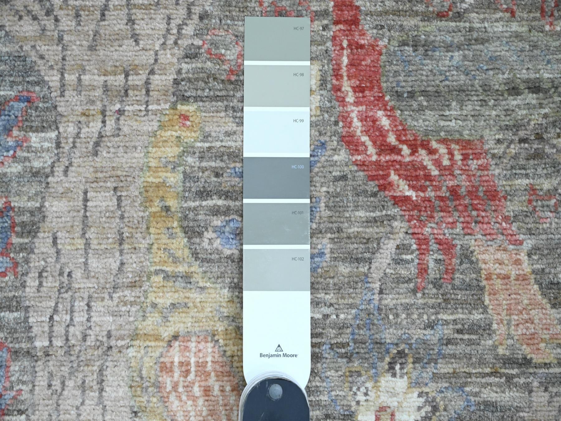 Peshawar Oushak hand-knotted wool runner in Gray, 2'6" x 6'2" — SKU O020108 (view 3)