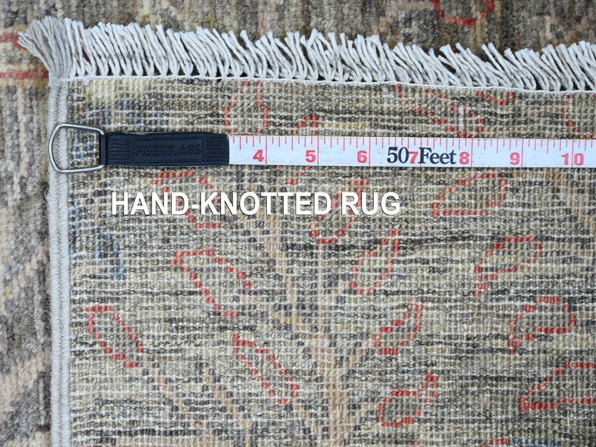 Peshawar Oushak hand-knotted wool runner in Gray, 2'6" x 6'2" — SKU O020108 (view 6)