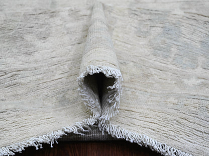 Ivory 11'5" x 15'1" Oushak And Peshawar Hand knotted Wool Rug - Sku: O020114